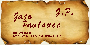 Gajo Pavlović vizit kartica